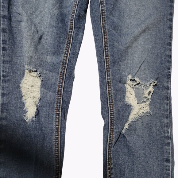 Prosperity Jeans Womens Size 26P Skinny Low Rise Dark Wash Ripped Denim - Picture 4 of 6